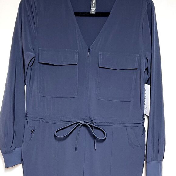 NWT ATHLETA Zuma Jumpsuit Navy Romper Pants Womens Sz XS/S - Picture 6 of 10